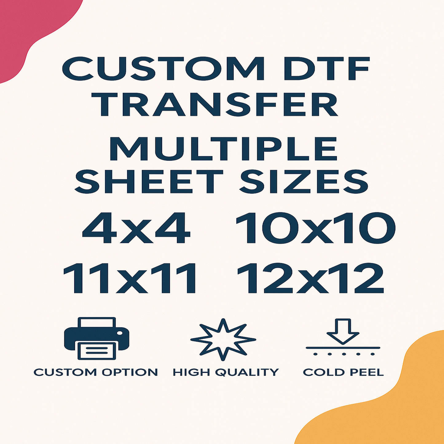 DTF Custom Print|Cold Peel Transfer|Single Images