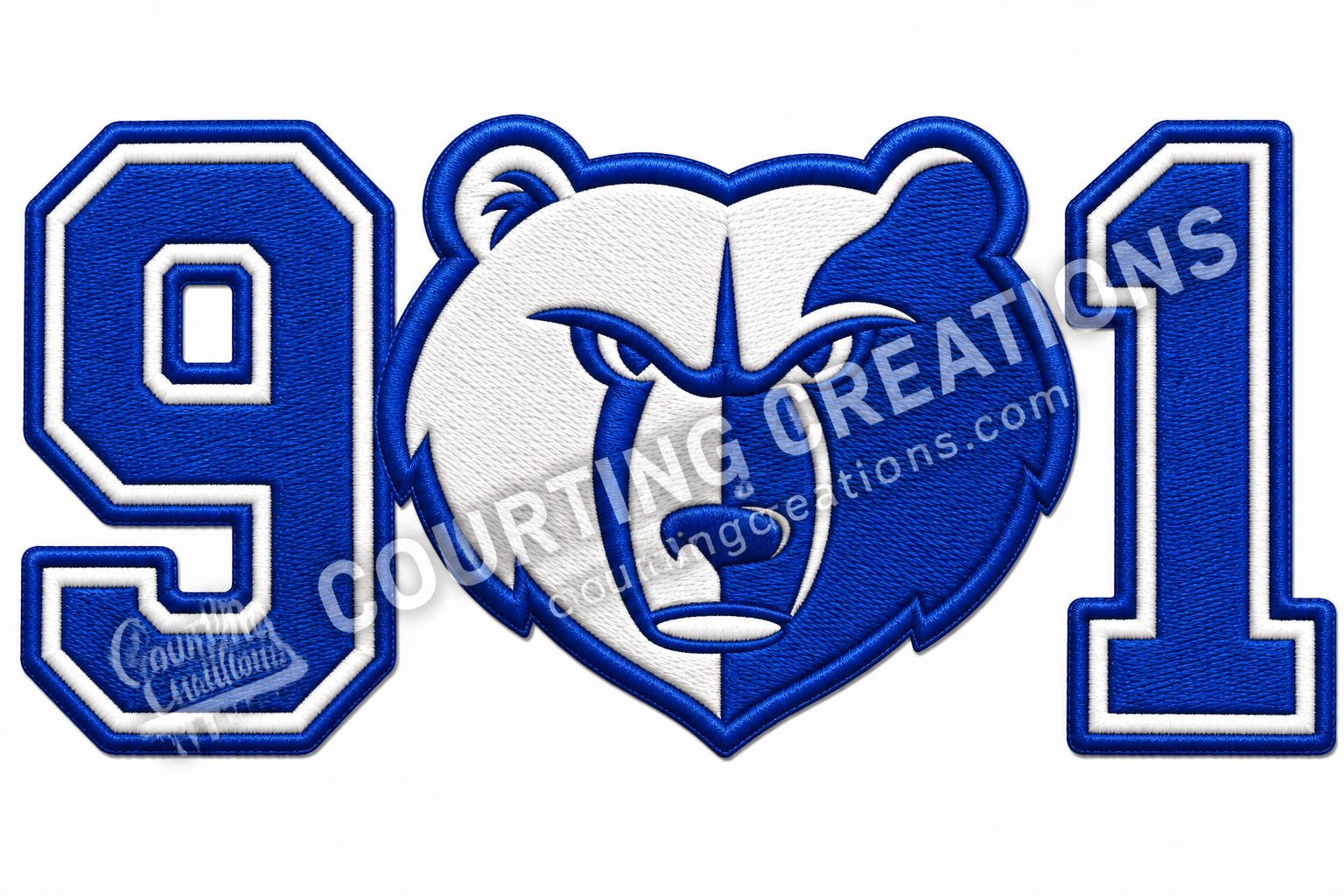 901 Bear ready-to-press DTF transfer watermarked Courting Creations preview
